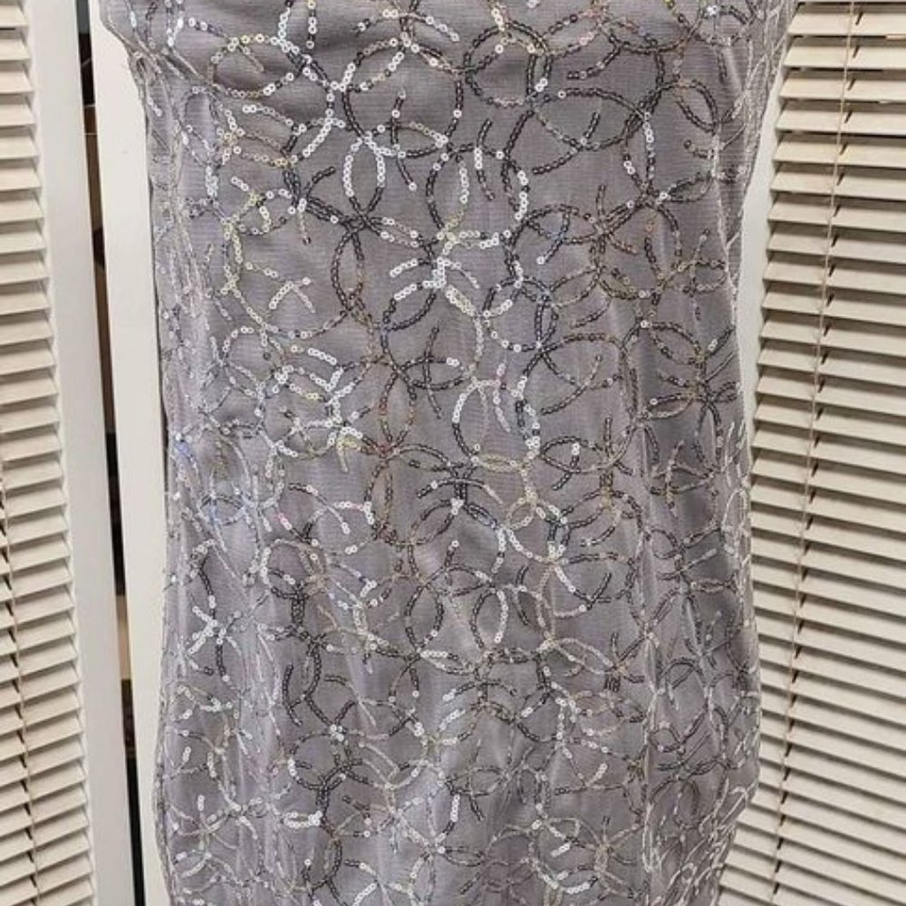 Silver Metallic Sparkly Express Mini Dress Size Small